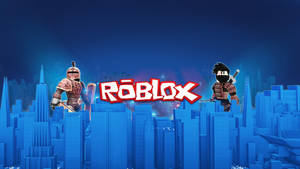 Roblox 비디오 게임 속 도시 디자인의 파란색 감성 3D 배경화면
