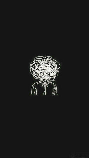 검은색 트리피 사람 — 귀여운 검은 배경화면