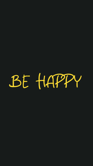 검정과 노랑의 be happy 배경화면 — 깔끔한 배경화면