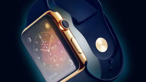 Apple Watch 고급스러운 골드 베젤 배경화면 — 애플 워치 배경화면