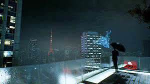 고스트와이어 도쿄 발코니 산책자 배경화면