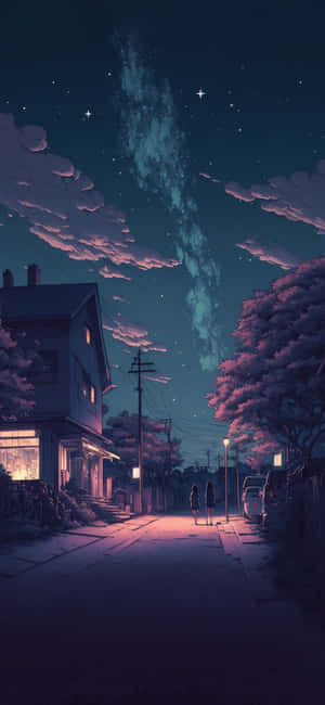 애니메이션 감성 배경 — 오포 배경화면