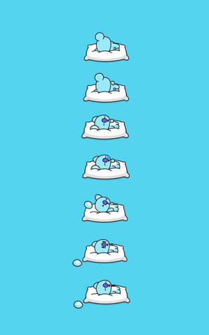 귀여운 BT21 코야 잠자는 모습 — 갤럭시 탭 액티브 배경화면
