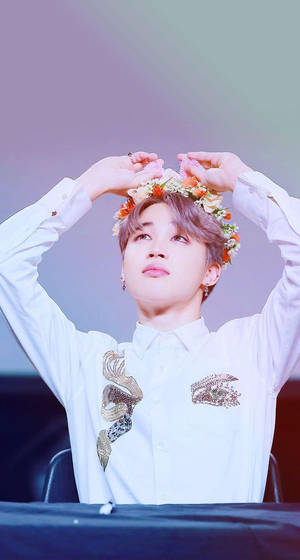 귀여운 BTS 지민 꽃왕관 — 귀여운 방탄소년단 배경화면