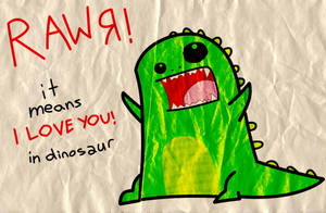 귀여운 공룡 Rawr 사랑해 — 귀여운 공룡 배경화면