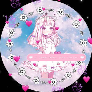 귀여운 꽃무늬 애니메이션 소녀 PFP