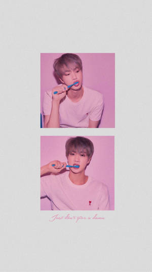 귀여운 방탄소년단 진 양치질 — 귀여운 방탄소년단 배경화면