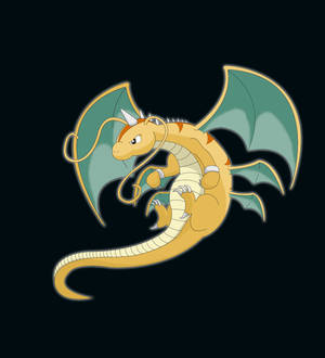 멋지게 나는 메가 Dragonite 배경화면 — 갤럭시 Z 폴드8 울트라 배경화면