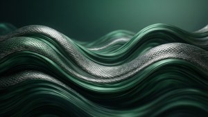 슬리데린 색상의 세련된 추상 웨이브. — 슬리데린 감성 배경화면