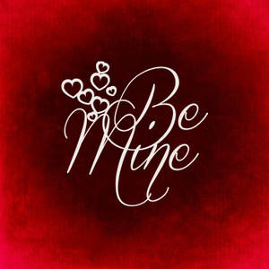 발렌타인데이를 위해 빨간 배경에 하트와 함께 흰색으로 쓰인 'Be mine' 프로포즈 문구