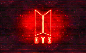 네온 레드 BTS 로고 배경화면