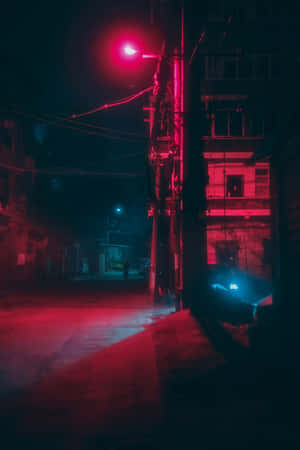 네온 레드 미학 — 네온 레드 감성 배경화면