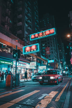 네온 사인이 있는 홍콩 거리 — 샤오미 패드 7 울트라 배경화면