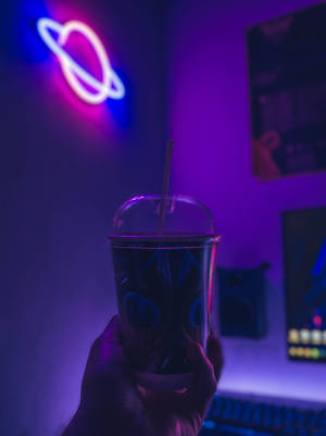 네온 퍼플 감성 LED 사인