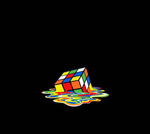 녹은 루빅스 큐브의 AMOLED 배경화면