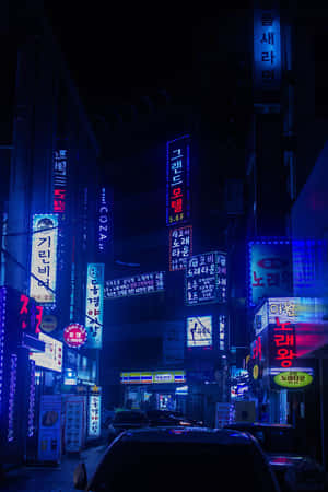 네온 도시 배경 — 네온 시티 배경화면