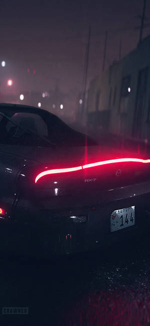 Rx7 아이폰 — 네온 레드 감성 배경화면