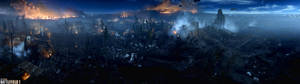 와일드파이어 듀얼 스크린 커버 배경화면. — 3840x1080 배경화면