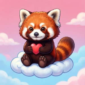 귀여운 치비 스타일의 레드판다 배경화면, 부드러운 파스텔 색상. — 모토로라 레이저 2025 배경화면