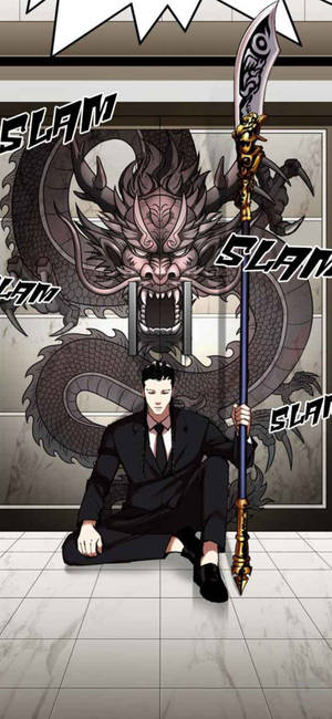 Lookism 무기를 든 샤오롱 배경화면 — 아이폰 14 배경화면