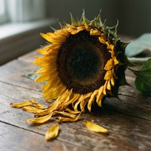 나무 위에 말린 해바라기 근접 촬영, 텀블러 미학. — 테크노 팬텀 배경화면