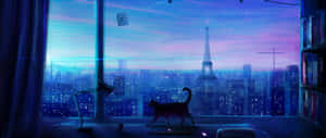 애니메이션 방 배경 — 3440x1440 배경화면