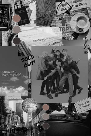 매진! BTS 블랙 에스테틱 — 방탄소년단 단체 사진 배경화면