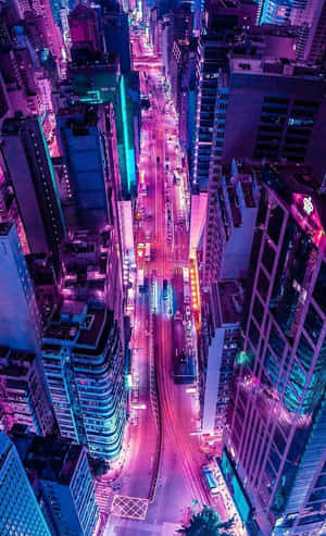네온 시티 배경 — 갤럭시 탭 A11 배경화면