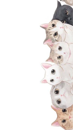 멋진 그림 귀여운 고양이들 배경화면 — 감성 고양이 배경화면