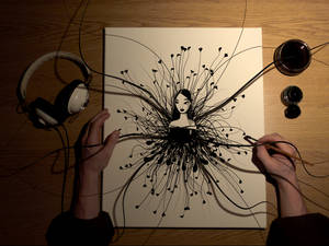 멋진 드로잉 촉수 여인 배경화면 — 멋진 그림 배경화면