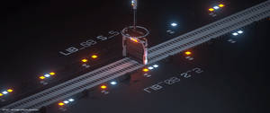 초광각 배경화면 속 컴퓨터 칩 시스템의 디지털 아트