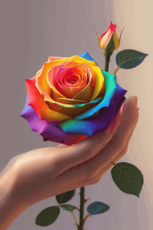 꽃, 손, 발렌타인, 장미, 영적, 자부심, LGBTQ, 무지개, 사랑