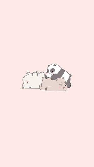 미적 감성의 위 베어 베어즈 놀이 장면 — 귀여운 곰 배경화면