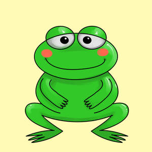 배부른 귀여운 개구리 배경화면
