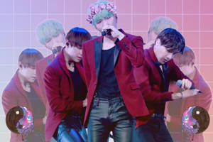 멋진 분홍색 BTS 팬아트 배경화면