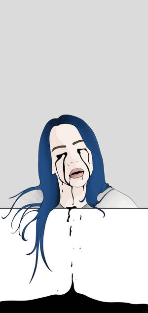 빌리 아일리시 슬픈 그림 배경화면 — 아이폰 에어 배경화면