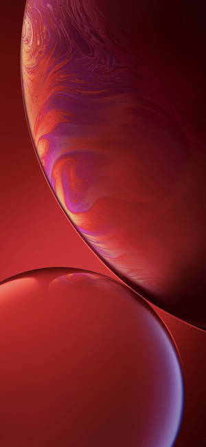 두 개의 빨간 소용돌이 추상 버블 iPhone XR 배경화면 — 아이폰 XR 배경화면