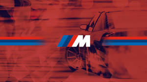 빨간 차 스모키 BMW M 로고 — BMW 배경화면