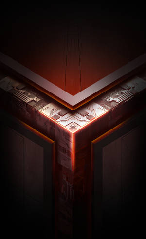빨간색 테마 Asus ROG 폰 로고 배경화면 — 갤럭시 탭 S10 울트라 배경화면