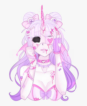 뿔 달린 파스텔 고스 걸 배경화면 — 모토로라 레이저 70 울트라 배경화면