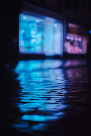 네온 블루 배경 — 샤오미 패드 배경화면