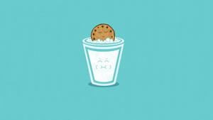 귀여운 심플 우유와 쿠키