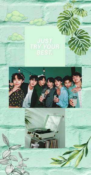 슈퍼 라이트 그린 에스테틱 BTS — 방탄소년단 단체 사진 배경화면