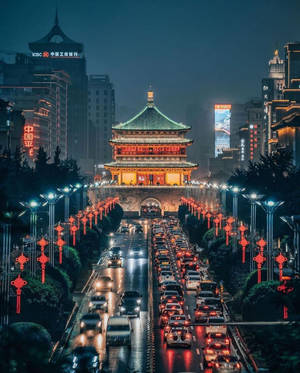 시안 드럼 타워 배경화면 — 4:5 배경화면