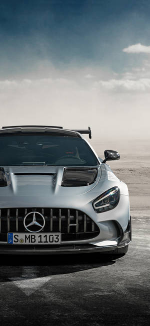 메르세데스 AMG iPhone 화이트 실버 — 아이폰 14 배경화면