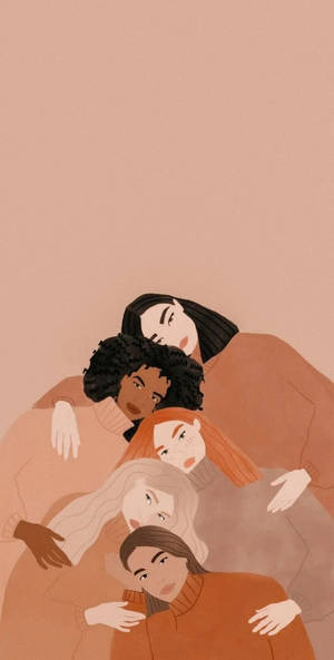 아이폰용 여성 감성 아트 배경화면 — 아이폰 감성 배경화면