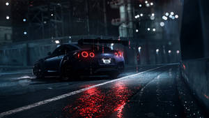 어두운 파란색 닛산 GT R 4K