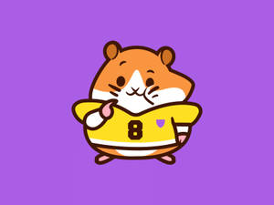 축구 유니폼을 입은 귀여운 카툰 햄스터 배경화면