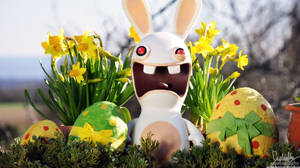 Rayman의 Rabbid가 다채로운 부활절 달걀과 함께, 부활절 벽지 — 아이맥 배경화면