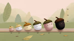 도토리,귀여운,캐릭터,성장,자연,진행,측정,가을,장난기,차트,교육,발전,달콤한,자연스러운,단순한